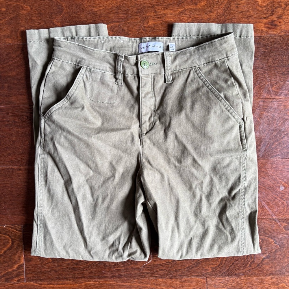 Gibson Latimer Army Green Moto Pants Detailed Size 6